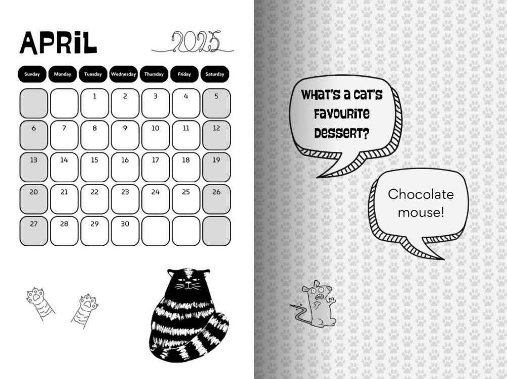 Cat Lovers 2025 Year Planner in Blue