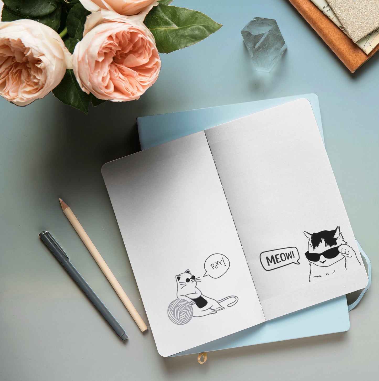 Cat Lovers 2025 Year Planner in Blue